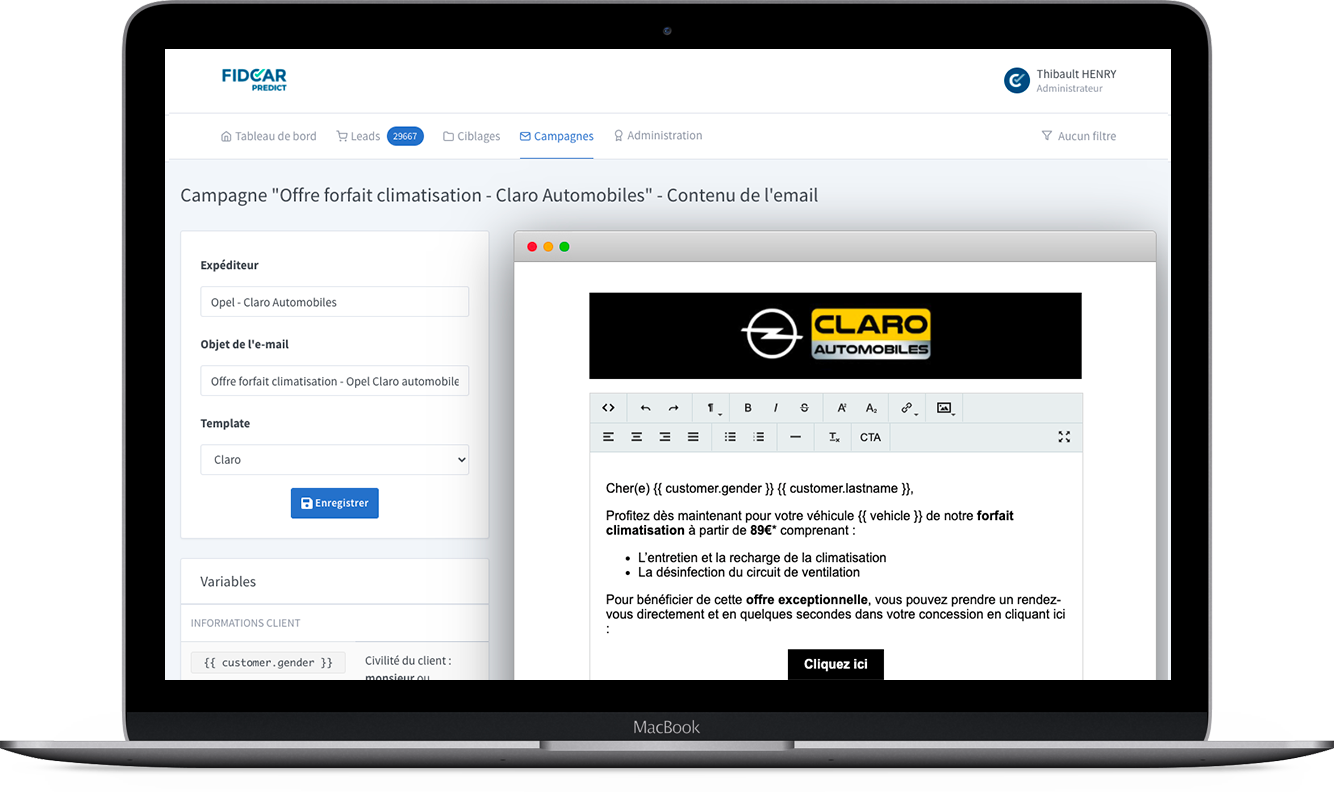Fidcar Predict - Campagnes contractuelles automatiques