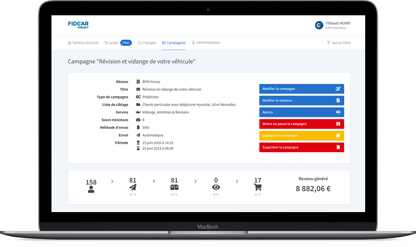 Fidcar Predict - Campagnes marketing automatiques